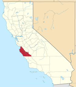 State map highlighting Monterey&#32;County