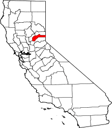 State map highlighting Nevada&#32;County