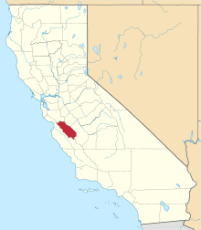 State map highlighting San Benito&#32;County