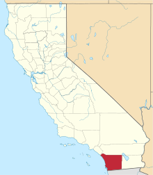 State map highlighting San Diego&#32;County