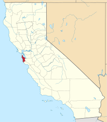 State map highlighting San Mateo&#32;County