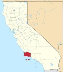 State map highlighting Santa Barbara&#32;County