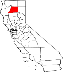 State map highlighting Shasta&#32;County