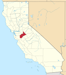 State map highlighting Stanislaus&#32;County