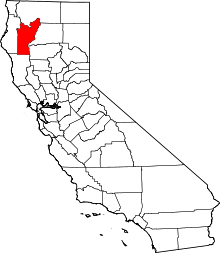 State map highlighting Trinity&#32;County