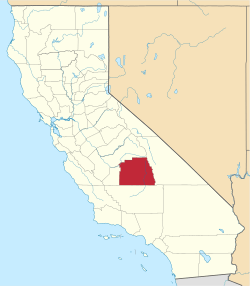 State map highlighting Tulare&#32;County