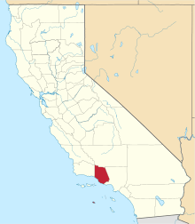State map highlighting Ventura&#32;County