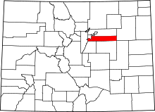 State map highlighting Arapahoe&#32;County