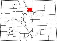 State map highlighting Boulder&#32;County