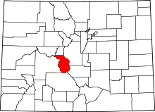 State map highlighting Chaffee&#32;County