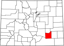 State map highlighting Otero&#32;County