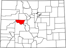 State map highlighting Pitkin&#32;County