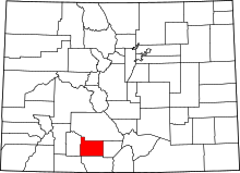 State map highlighting Rio Grande&#32;County