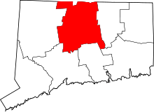 State map highlighting Hartford&#32;County