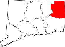 State map highlighting Windham&#32;County