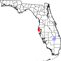 Map of Florida highlighting Pinellas County