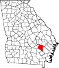 State map highlighting Appling&#32;County