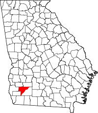 Map of Georgia highlighting Baker County