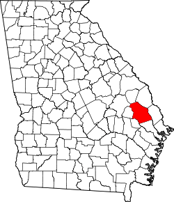 State map highlighting Bulloch&#32;County