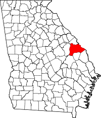 State map highlighting Burke&#32;County