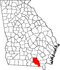 State map highlighting Clinch&#32;County