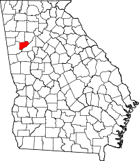 Map of Georgia highlighting Douglas County