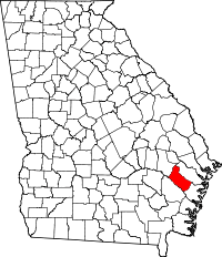 Map of Georgia highlighting Long County