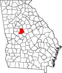Map of Georgia highlighting Monroe County