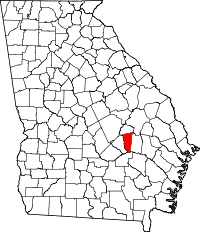 Map of Georgia highlighting Montgomery County