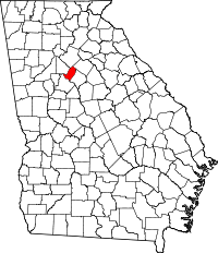 Map of Georgia highlighting Rockdale County
