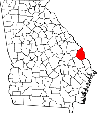 State map highlighting Screven&#32;County