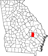 State map highlighting Toombs&#32;County