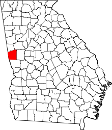 State map highlighting Troup&#32;County