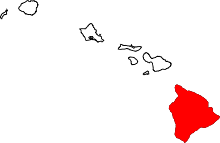 State map highlighting Hawaii&#32;County
