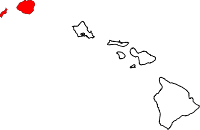 State map highlighting Kauai&#32;County