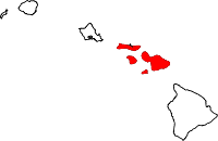 State map highlighting Maui&#32;County