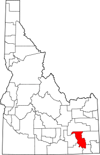 State map highlighting Bannock&#32;County