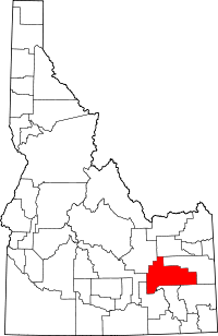 State map highlighting Bingham&#32;County