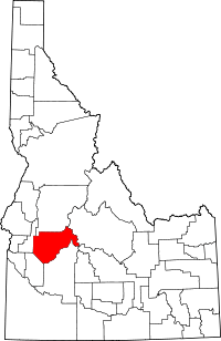 State map highlighting Boise&#32;County