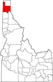 State map highlighting Bonner&#32;County