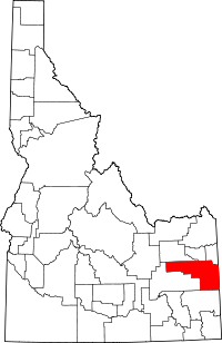 State map highlighting Bonneville&#32;County