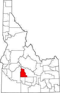 State map highlighting Camas&#32;County