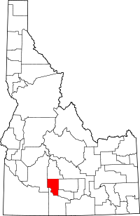 State map highlighting Gooding&#32;County