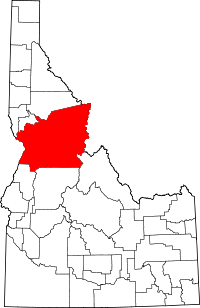 State map highlighting Idaho&#32;County