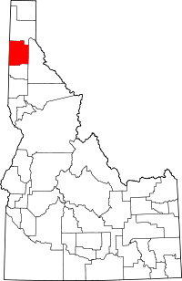 State map highlighting Kootenai&#32;County