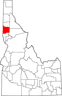 State map highlighting Latah&#32;County