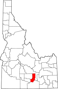 State map highlighting Minidoka&#32;County