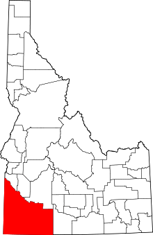 State map highlighting Owyhee&#32;County