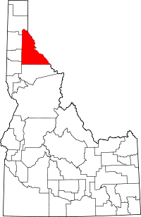 State map highlighting Shoshone&#32;County