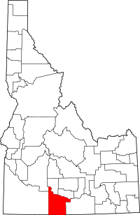 State map highlighting Twin Falls&#32;County